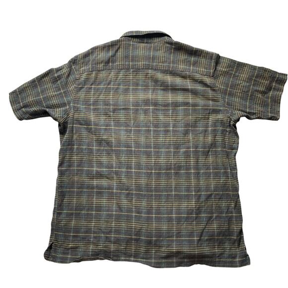 Patagonia Short Sleeve Textured Plaid Button Down Shirt XXL Men's Organic Cotton - Picture 2 of 4